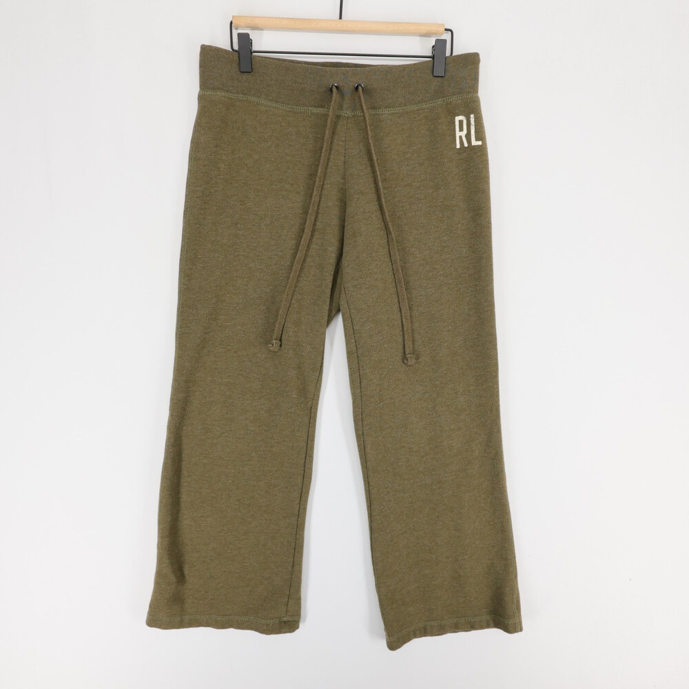 Vintage Polo Jeans Company Sweatpants Womens S Green Fleece Wide Leg